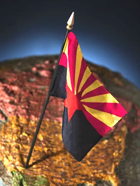 Flag of Arizona on Globe