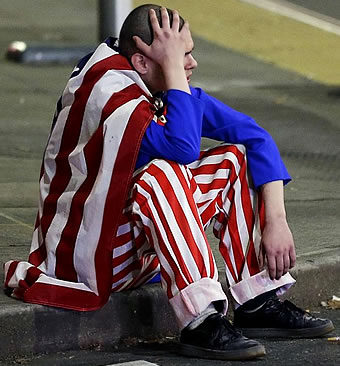 Latino American in Uncle Sam outfit confused after Trump victory