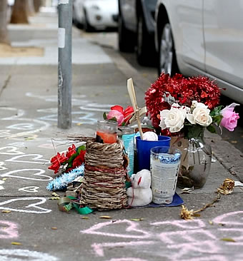 Street Memorial for San Francisco Police murder victim Amilcar Perez Lopez